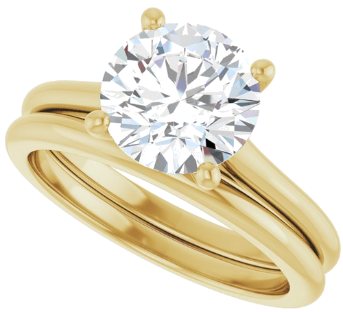 14K Yellow 8.2 mm Round Solitaire Engagement Ring Mounting (10)