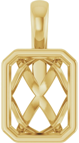 Pakabukas „Solitaire“ 10k yellow gold Emerald 9mm x 7mm (1)