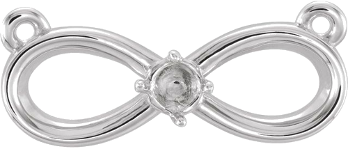 Pakabukas „Infinity-Inspired“ 585 Baltojo Aukso Round 3mm (1)