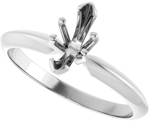 Sužadėtuvių Žiedas „V-End Light Solitaire“ 585 Baltojo Aukso Marquise 8mm x 3.5mm (5)