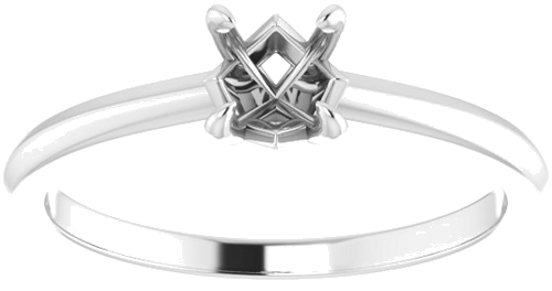 14K White 5.2 mm Round Solitaire Engagement Ring Mounting (3)