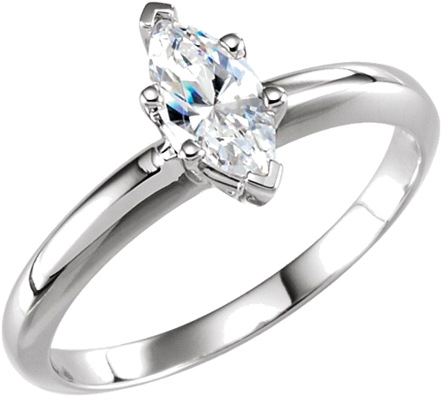 14K White 8x4 mm Marquise 6-Prong Solitaire Engagement Ring Mounting (3)