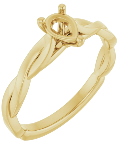 Sužadėtuvių Žiedas „Infinity-Inspired“ 14k yellow gold Pear 6mm x 4mm (1)