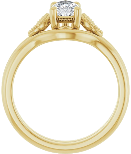 Sužadėtuvių Žiedas „Solitaire“ 14k yellow gold Pear 8mm x 5mm (7)