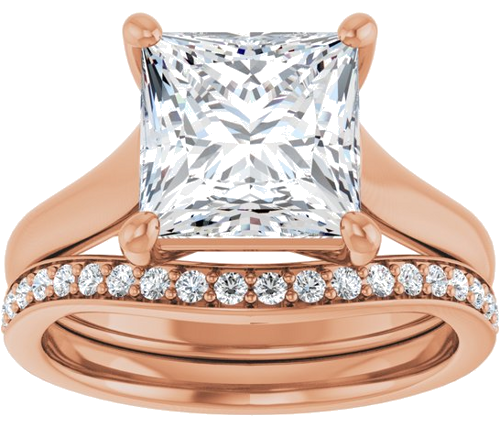 Sužadėtuvių Žiedas „Solitaire“ 14k rose gold Square 8mm (8)