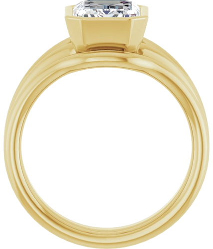Sužadėtuvių Žiedas „Bezel-Set Solitaire“ 14k yellow gold Emerald 9mm x 7mm (7)