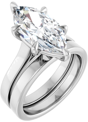 Sužadėtuvių Žiedas „Claw-Prong“ 14k white gold Marquise 16mm x 8mm (6)