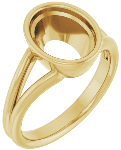 Sužadėtuvių Žiedas „Bezel-Set Solitaire“ 10k yellow gold Oval 10mm x 8mm (1)