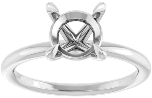 Sužadėtuvių Žiedas „Claw-Prong Solitaire“ 14k white gold Round 8mm (3)