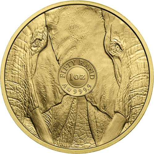 1 oz Dramblys (Didysis penketas) 2022 Pietų Afrika 9999 auksinė moneta (2)