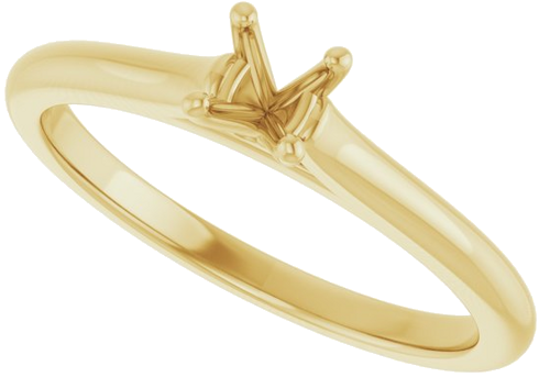14K Yellow 4.1 mm Round Solitaire Engagement Ring Mounting (5)