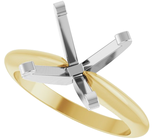 Sužadėtuvių Žiedas „Solitaire“ 14k yellow/white gold Square 7mm (5)