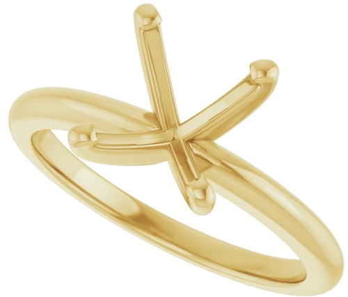 18K Yellow  10x8 mm Oval Solitaire Engagement Ring Mounting (5)