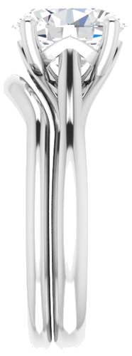 14K White 9x7 mm Oval Solitaire Engagement Ring Mounting (9)