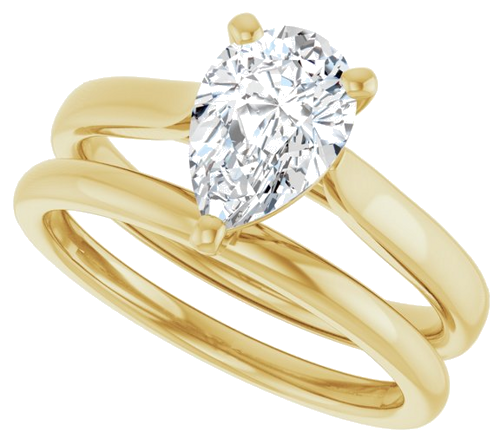 Sužadėtuvių Žiedas 10k yellow gold Pear 9mm x 6mm (10)