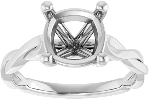 Sužadėtuvių Žiedas „Infinity-Inspired“ 950 Platinos Cushion 8mm (3)