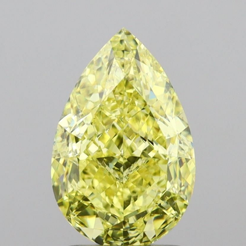 2.02 carat Fancy Intense Yellow-SI1 Natūralus Pear Deimantas (1)