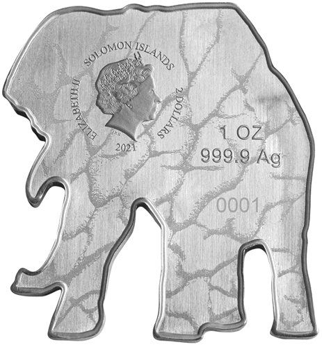 2021 Saliamono Salos Dramblys 1 oz sidabrinė moneta dėžutėje (2)