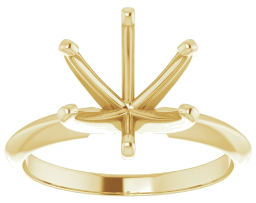 14K Yellow 9.1-9.7 mm Round 6-Prong Solitaire Ring Mounting (3)