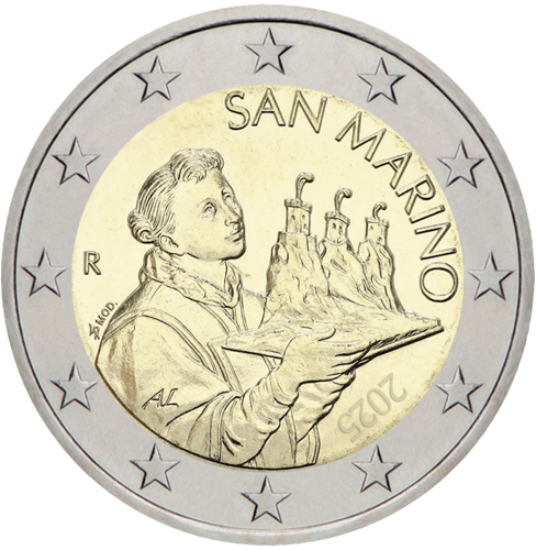 2025 Национална монета от 2 евро на Сан Марино (1)