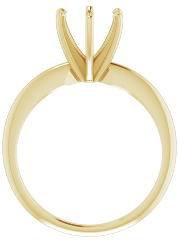 14K Yellow 7.3-7.7 mm Round 6-Prong Comfort-Fit Solitaire Ring Mounting (2)