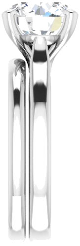 Sužadėtuvių Žiedas „Solitaire“ 585 Baltojo Aukso Round 8.8mm (9)