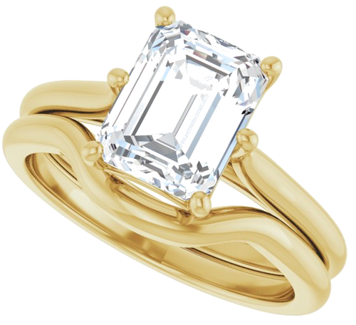 Sužadėtuvių Žiedas 14k yellow gold Emerald 8.5mm x 6.5mm (10)