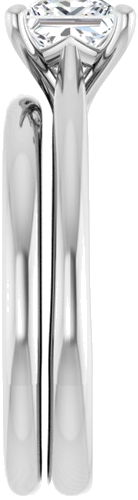 14K White 5.5 mm Square Solitaire Engagement Ring Mounting (9)