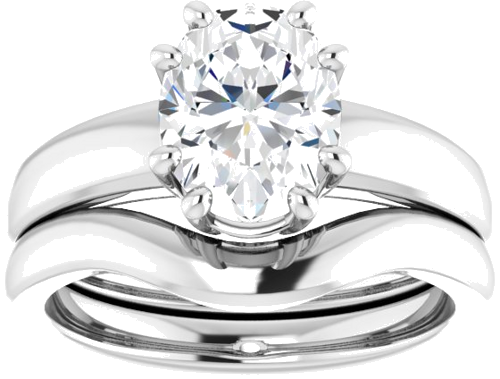 Sužadėtuvių Žiedas „Split-Prong Solitaire“ 14k white gold Oval 9mm x 7mm (8)