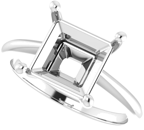 Sužadėtuvių Žiedas „Solitaire“ 950 Platinos Square 8mm (5)
