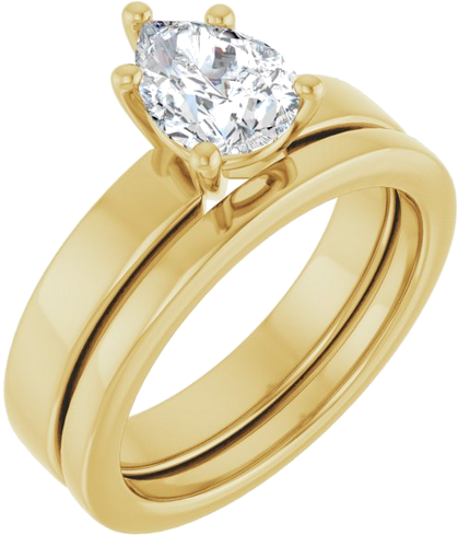 Sužadėtuvių Žiedas 10k yellow gold Pear 8mm x 6mm (6)