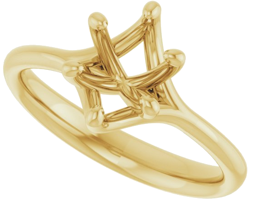 18K Yellow 8x6 mm Oval Engagement Ring Mounting (5)