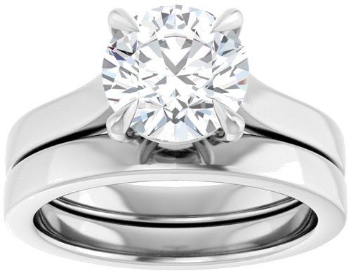 Sužadėtuvių Žiedas „Claw-Prong“ 14k white gold Round 8mm (8)