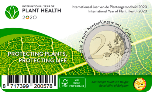 2020 Belgium Plant protection 2 euro BU coin on the card (3)
