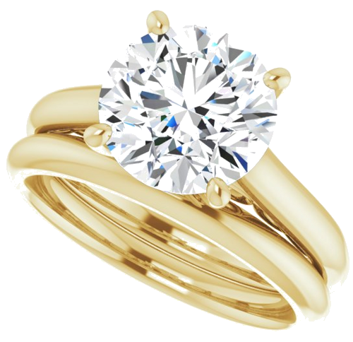 Sužadėtuvių Žiedas „Sculptural“ 14k yellow gold Round 9mm (10)