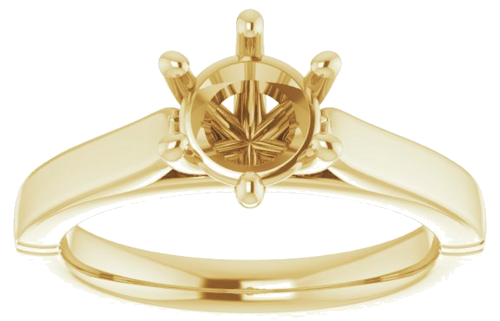 14K Yellow  6.5 mm Round Solitaire Engagement Ring Mounting (3)