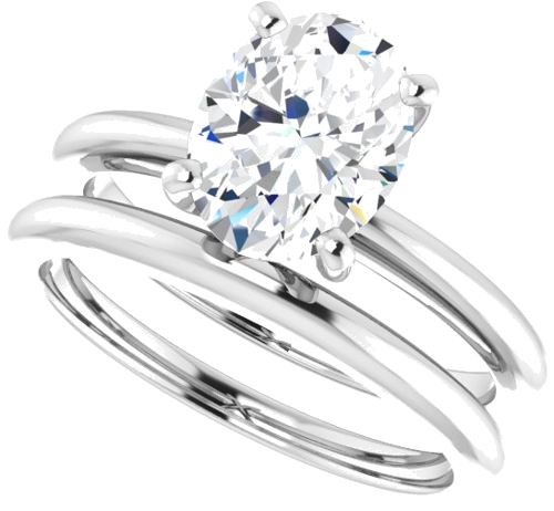 Platinum  9x7 mm Oval Solitaire Engagement Ring Mounting (10)