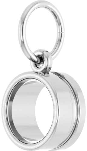 Pakabukas „Bezel-Set Solitaire Charm“ 14k white gold Round 6.5mm (2)