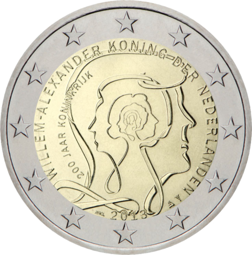2013 Nyderlandai Septyni monarchai 2 eurų moneta (1)