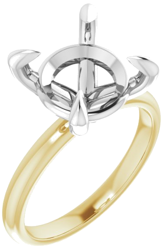 Sužadėtuvių Žiedas „Solitaire“ 14k yellow/white gold Round 11mm (1)
