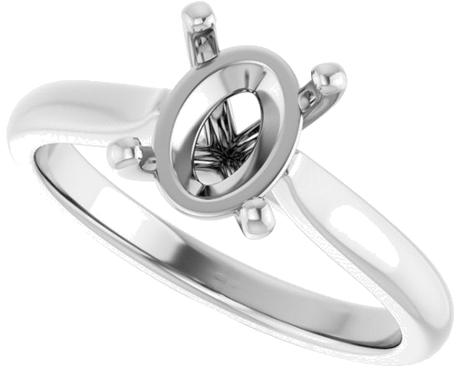 Sužadėtuvių Žiedas 14k white gold Oval 8.5mm x 6.5mm (5)