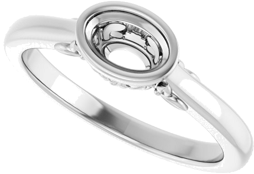 Sužadėtuvių Žiedas „Bezel-Set“ 925 Sidabro Oval 6mm x 4mm (5)