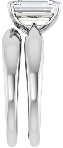 Sužadėtuvių Žiedas „Solitaire“ 585 Baltojo Aukso Emerald 9mm x 7mm (9)