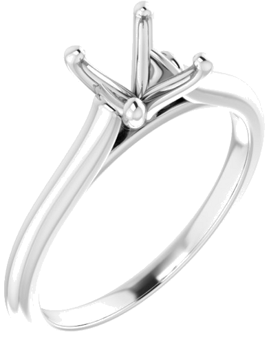 14K White 6.5 mm Round Solitaire Engagement Ring Mounting (1)