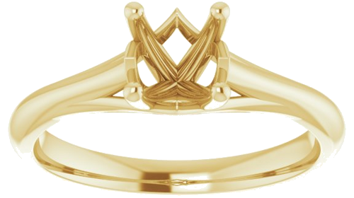 Sužadėtuvių Žiedas „Solitaire“ 585 Geltonojo Aukso Round 6mm (3)