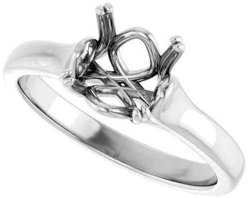 Sužadėtuvių Žiedas „Solitaire“ 14k white gold Cushion 7mm (5)