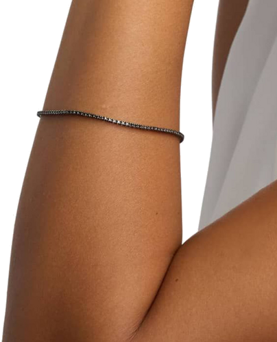 Tenisa rokassprādze ar 6,2 ct dabīgiem apaļas formas melnajiem dimantiem F/G-VS/SI (4)