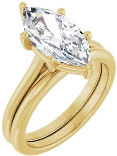 Sužadėtuvių Žiedas 14k yellow gold Marquise 14mm x 7mm (6)