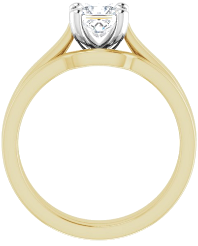 Sužadėtuvių Žiedas 10k yellow/white gold Square 5mm (7)