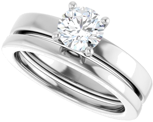 14K White 5.8 mm Round Solitaire Engagement Ring Mounting (10)